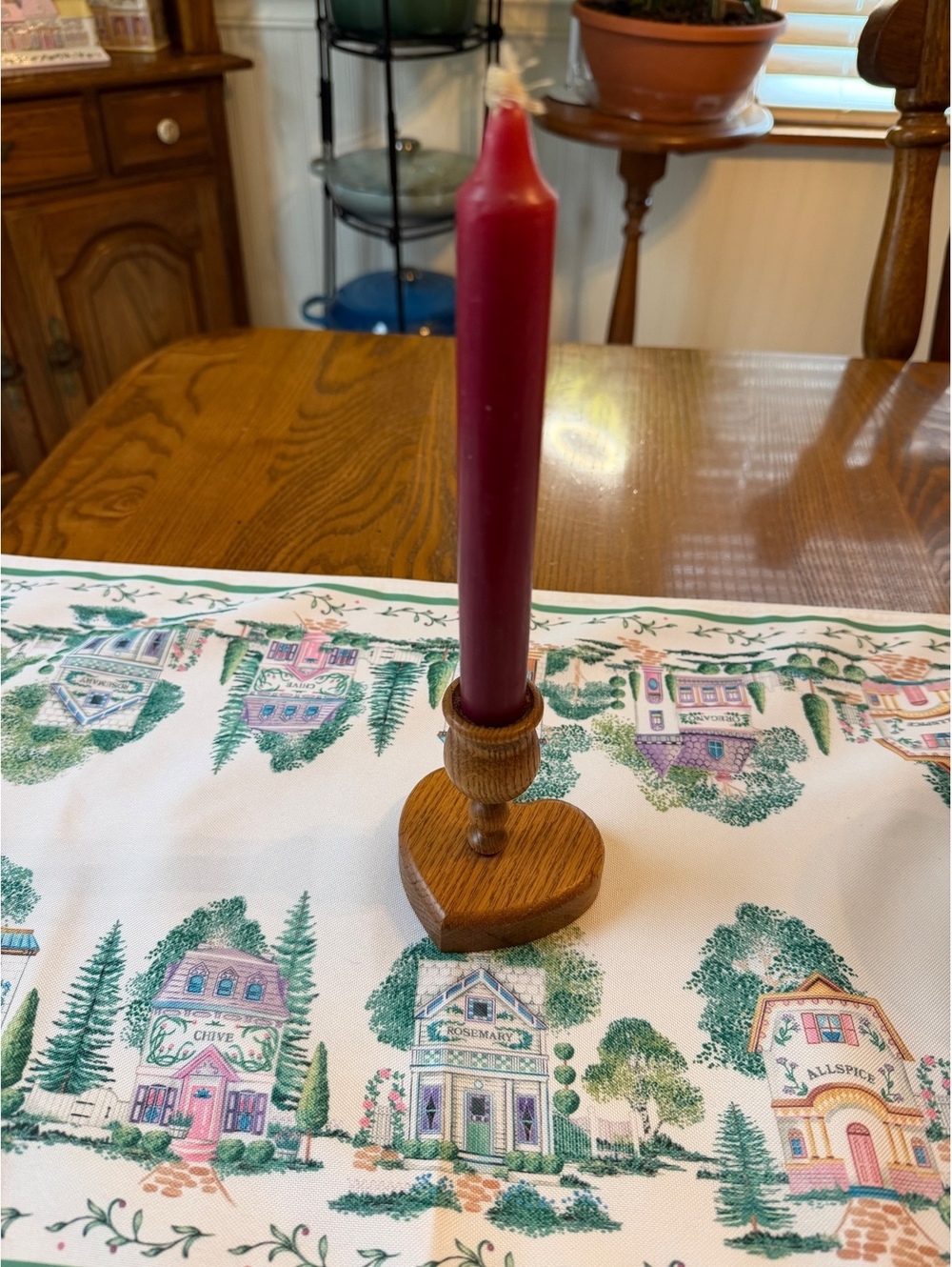 Vintage Oak Heart Candle Holder | Cottagecore Taper Candlestick